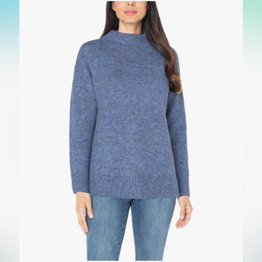 NWT‎ Well Worn Wool Blend Blue Nep Yarn Sweater Size Medium